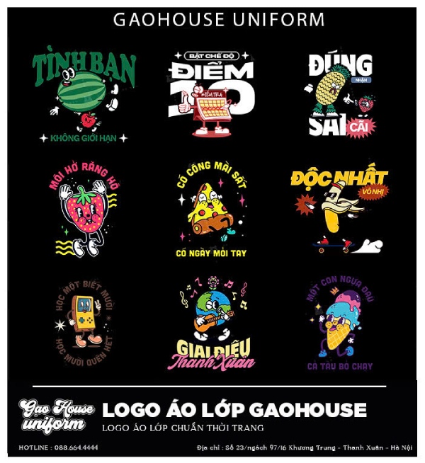 mẫu logo áo lớp đẹp, chất