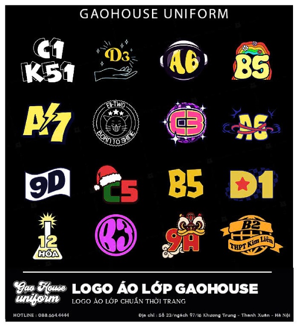 mẫu logo áo lớp đẹp, chất
