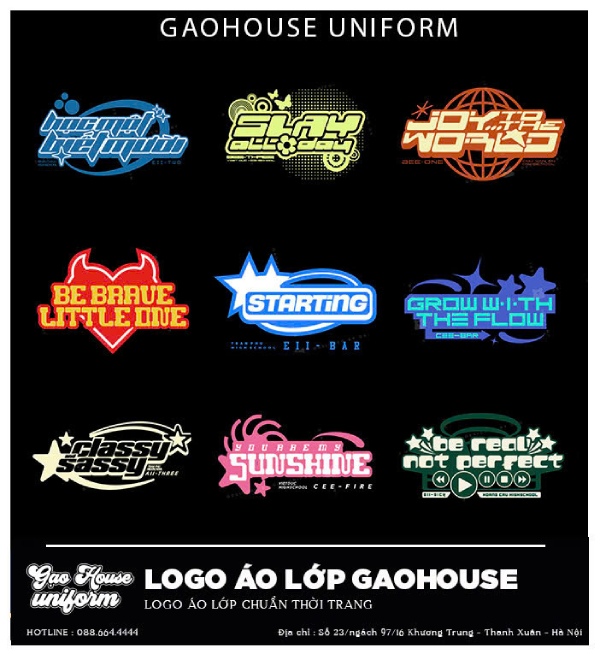 mẫu logo áo lớp đẹp, chất