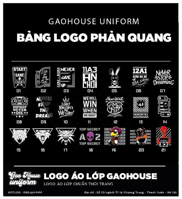Mẫu logo áo lớp phản quang đẹp, chất