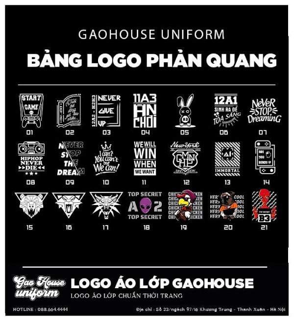 Mẫu logo áo lớp phản quang đẹp, chất