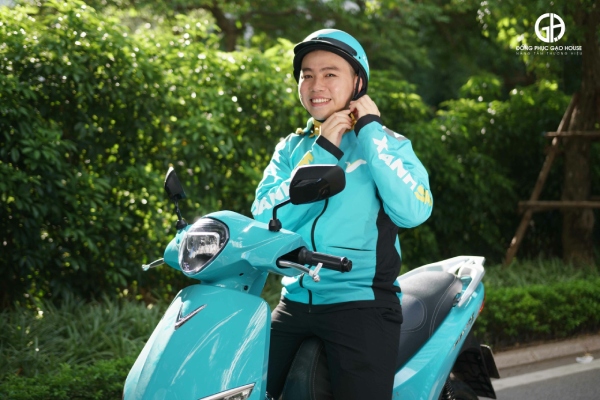mũ bảo hiểm đồng phục xanh sm
