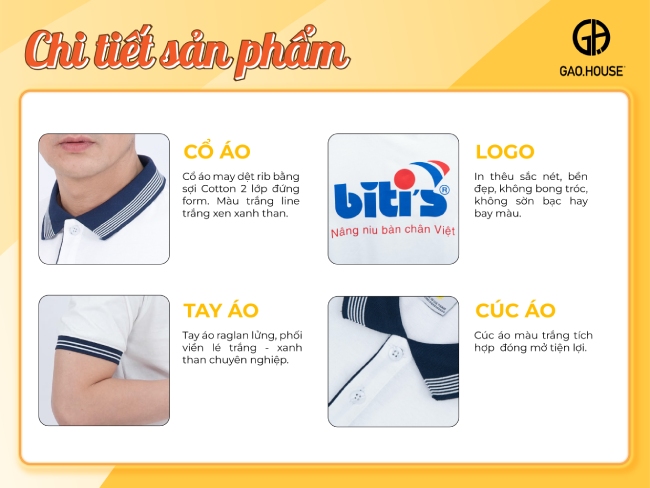 Sản phẩm chi tiết đồng phục doanh nghiệp Bitis