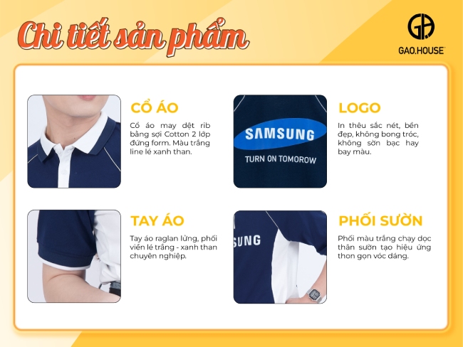 Sản phẩm chi tiết đồng phục doanh nghiệp Samsung