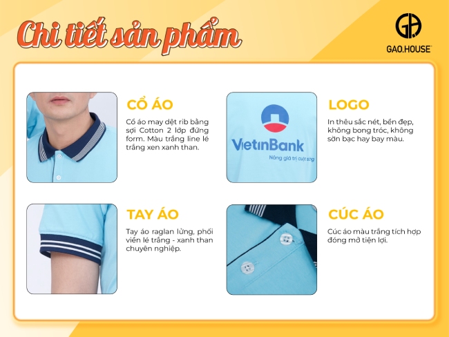 Sản phẩm chi tiết đồng phục doanh nghiệp Vietinbank