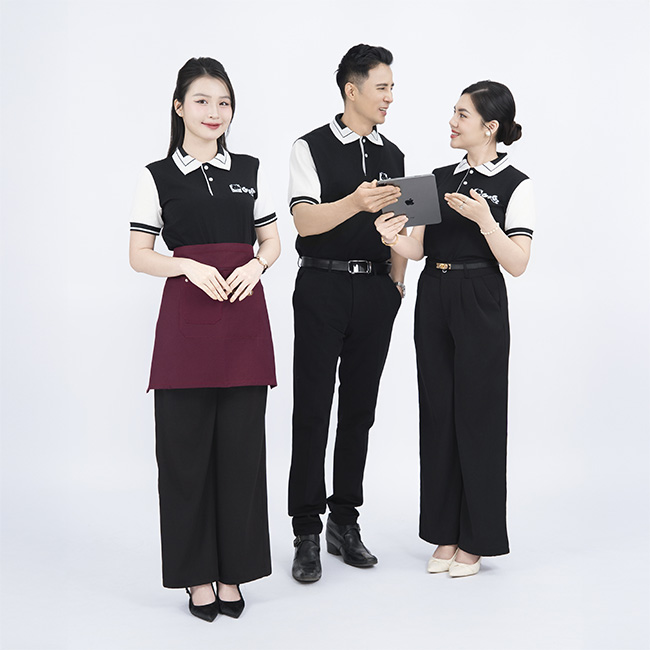 Áo đồng phục nhân viên phục vụ và nhân viên quản lý chuyên nghiệp, sang trọng