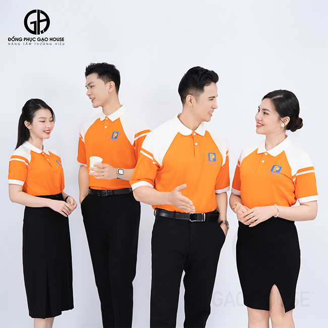 Đồng phục công ty màu cam thanh lịch, cuốn hút