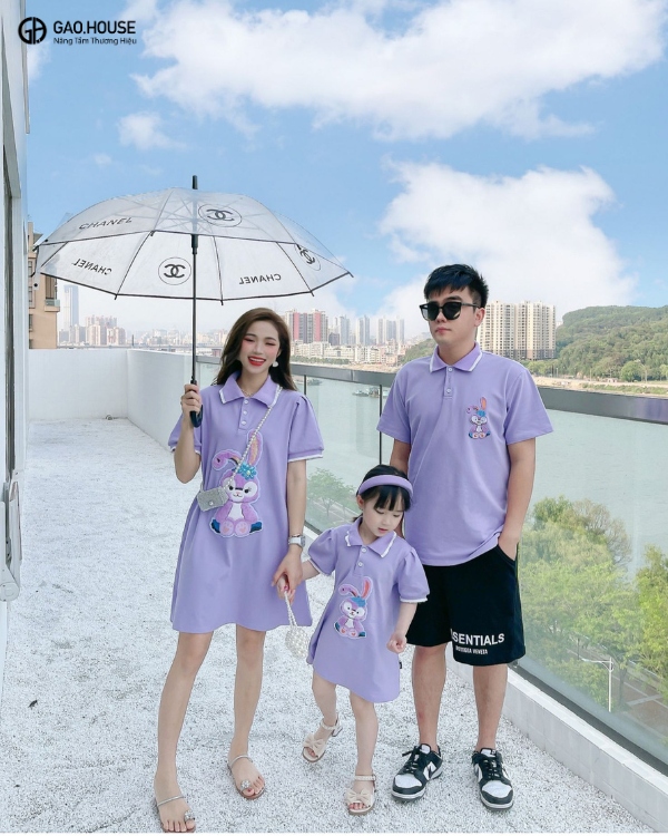 áo váy gia đình đi biển