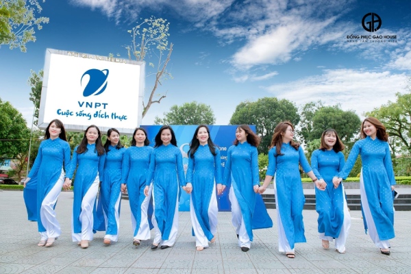 mẫu áo dài đồng phục vnpt