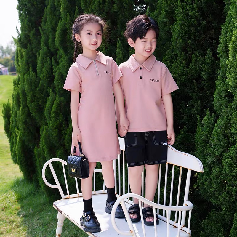 Áo đồng phục gia đình màu hồng nhẹ nhàng
