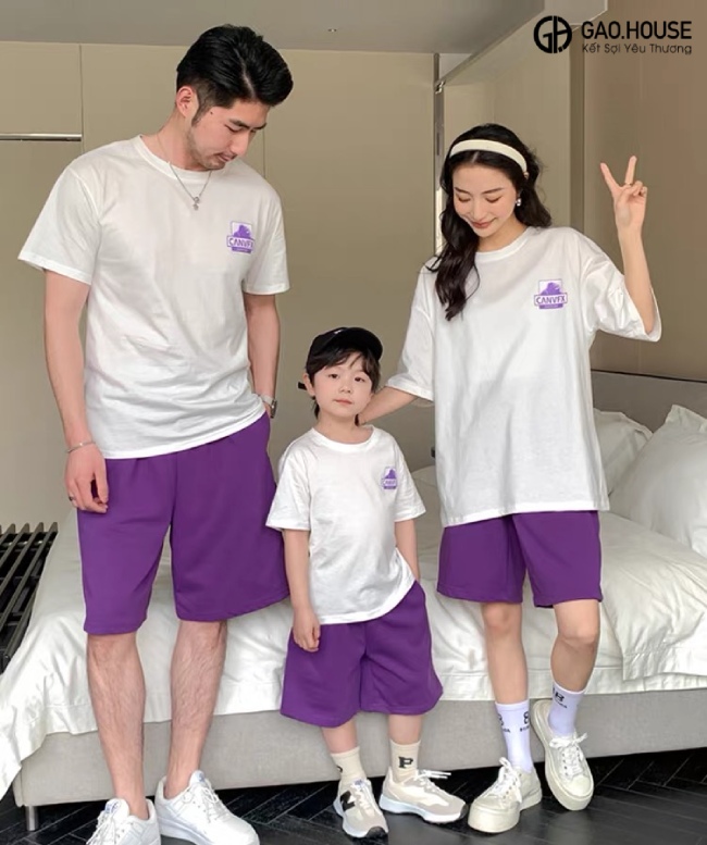 Áo đồng phục gia đình oversize