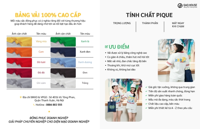 Bảng màu vải chi tiết áo nhóm cổ V màu trắng