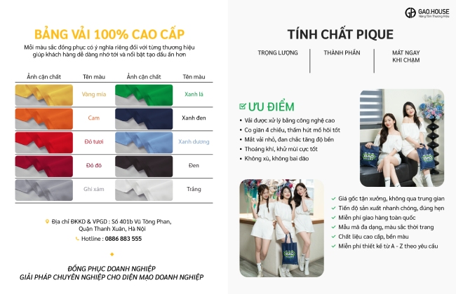 Bảng màu vải chi tiết áo nhóm đũi trễ vai màu trắng