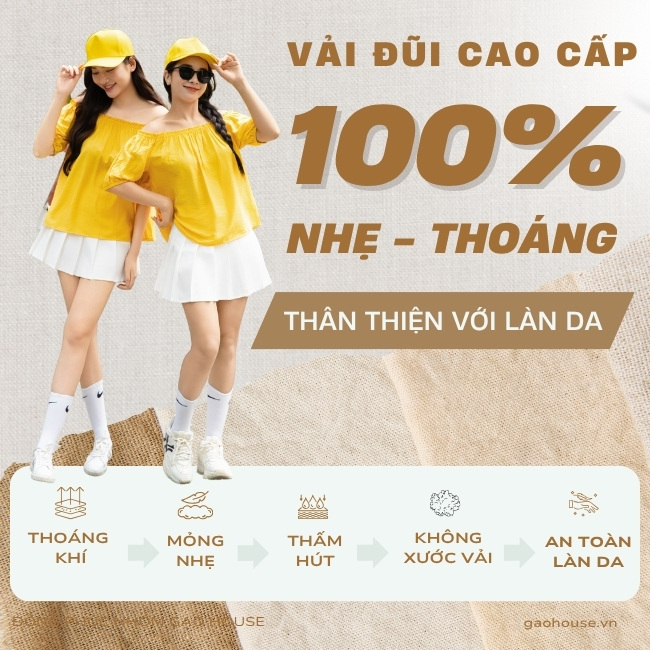 Chất liệu vải đũi của Gạo House