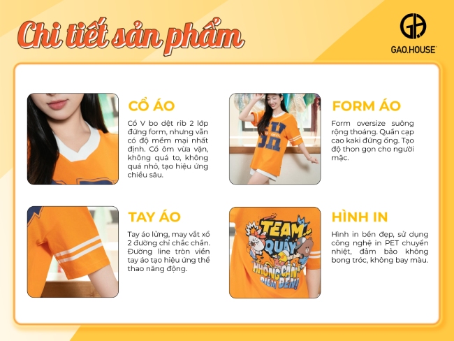 Sản phẩm chi tiết áo nhóm cổ V màu cam