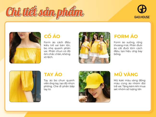 Sản phẩm chi tiết áo nhóm đũi trễ vai vàng