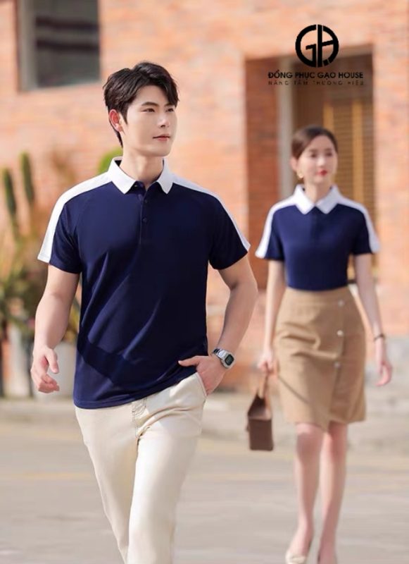 Áo công ty phối cầu vai sang trọng, chuyên nghiệp