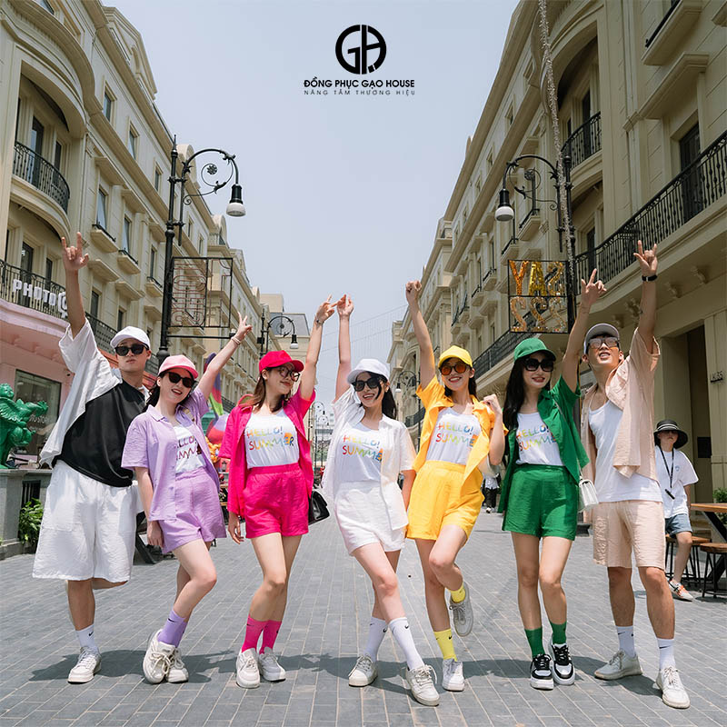 Đồng phục đi biển tập thể sơ mi