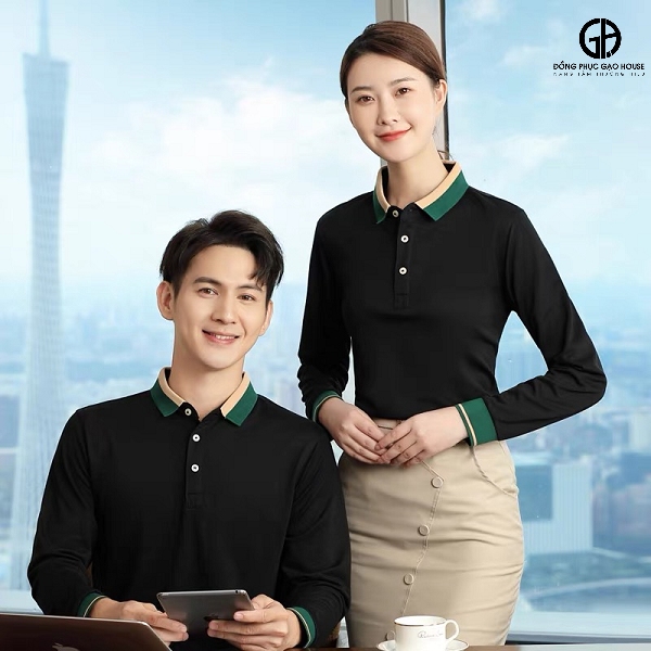 Áo thun đồng phục công ty dài tay màu đen