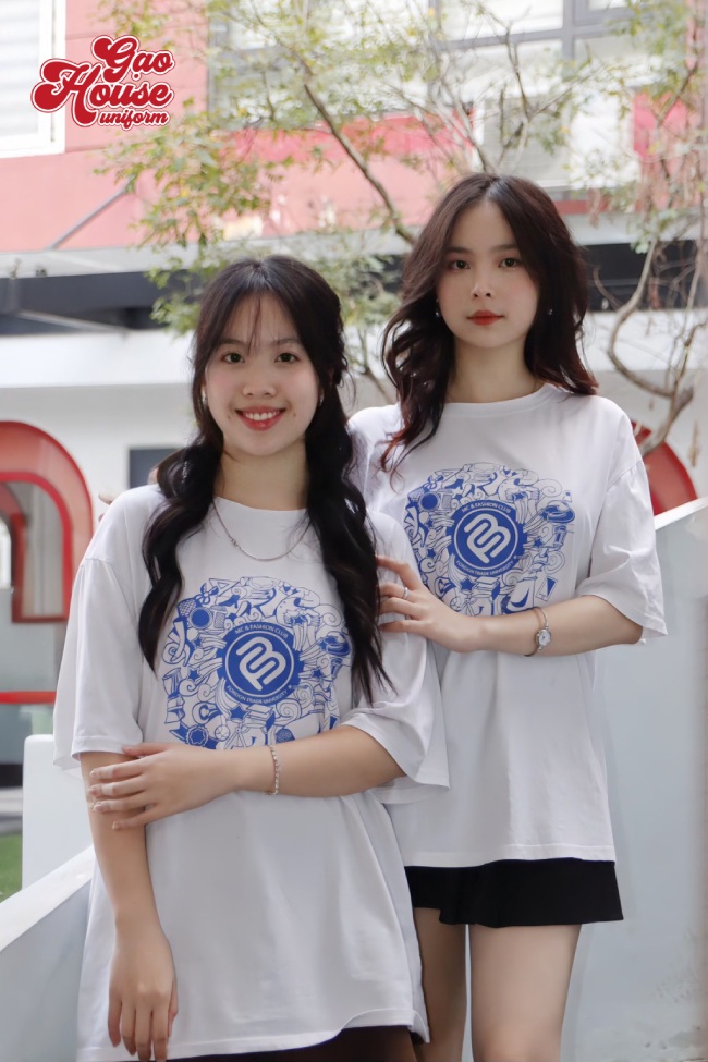 Áo thun đồng phục Ngoại thương màu trắng