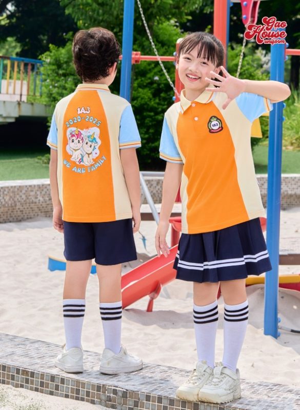 áo đồng phục học sinh màu cam đẹp