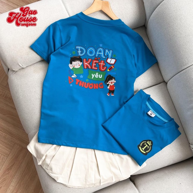 Áo đồng phục mầm non cổ tròn