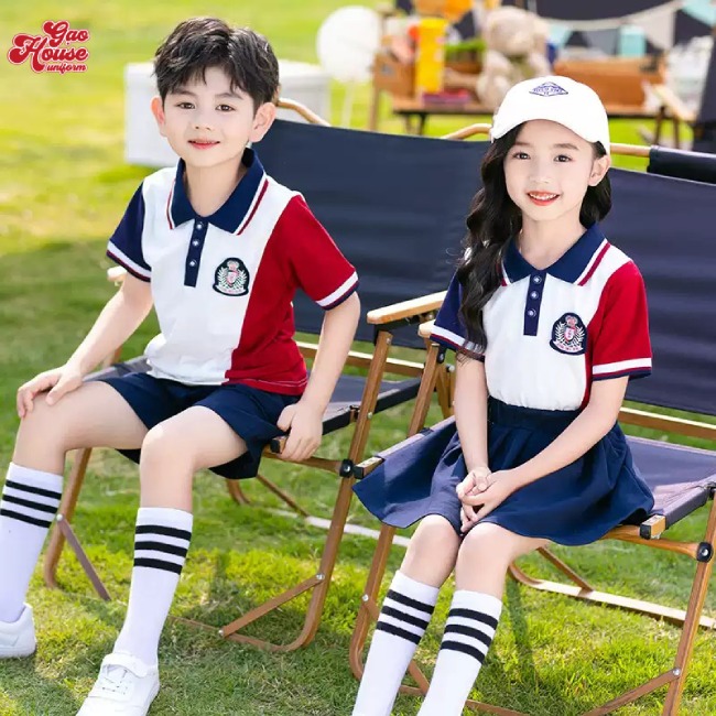 Mẫu áo polo đồng phục học sinh Long An