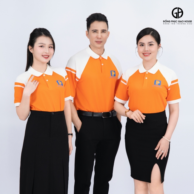 áo đồng phục ở bắc ninh màu cam