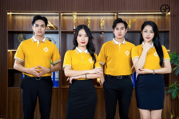 áo đồng phục tại Bắc Ninh màu vàng