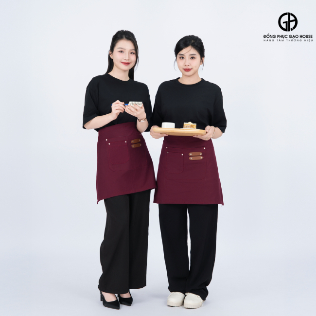 đồng phục nhân viên phục vụ cổ tròn