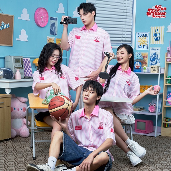 áo lớp sơ mi màu hồng đẹp