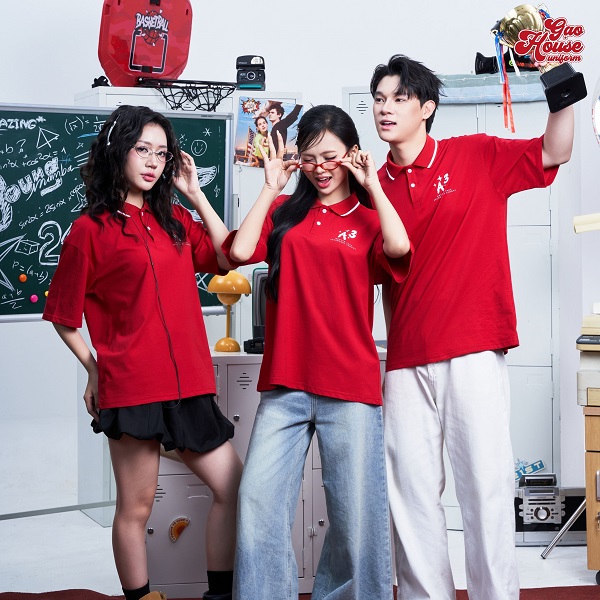 đồng phục lớp polo màu đỏ đẹp
