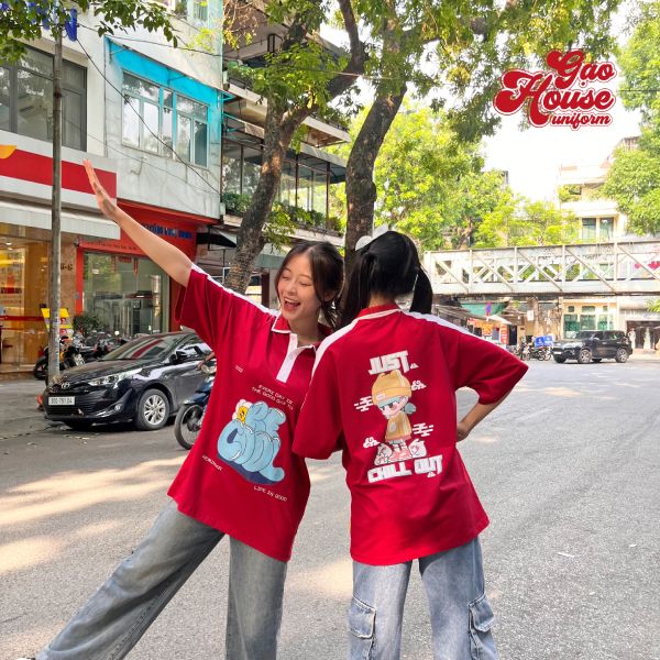 Áo đồng phục học sinh ở Đắk Lắk in hoạt hình 