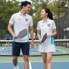 Áo Polo Pickleball Nam Nữ Tone Trắng Phối Xanh