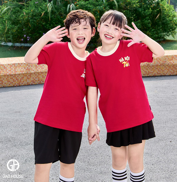 Áo thun đồng phục mầm non Biên Hòa cổ tròn