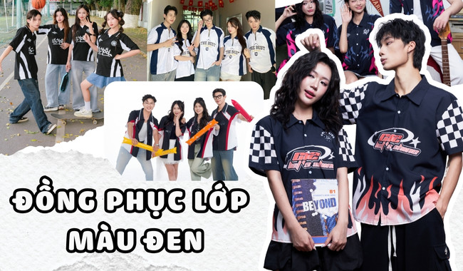 Gạo House may áo đồng phục lớp màu đen