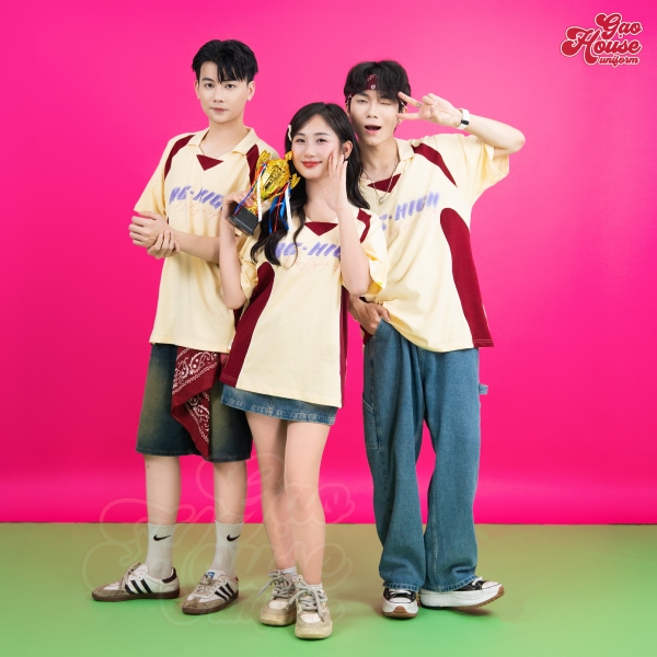 Mẫu đồng phục học sinh Nha Trang cổ V