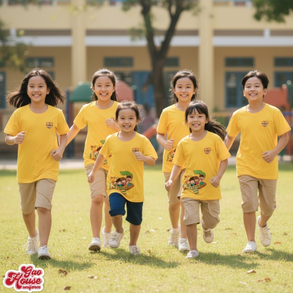 đặt may áo lớp màu vàng nhạt