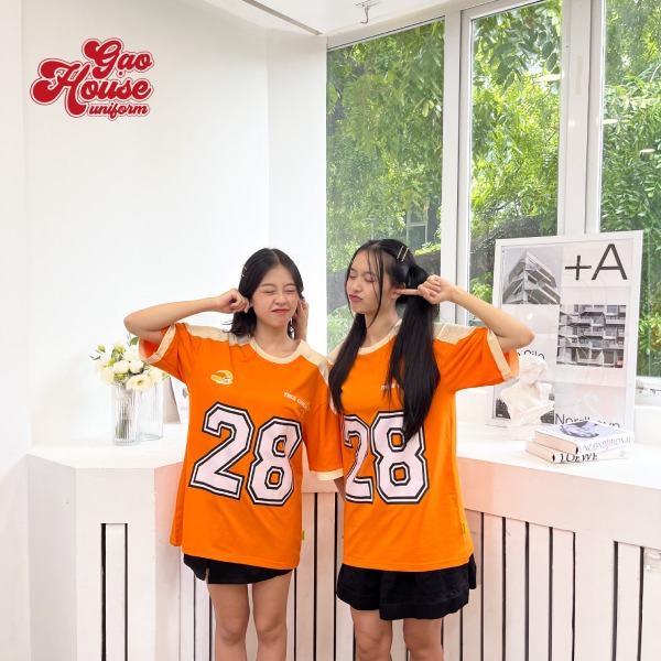 áo lớp cam cổ tròn