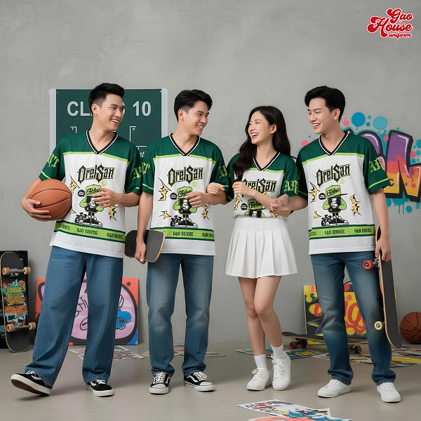 áo lớp cổ v bóng chày thể thao