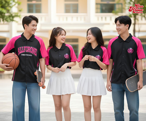 áo lớp màu hồng đen