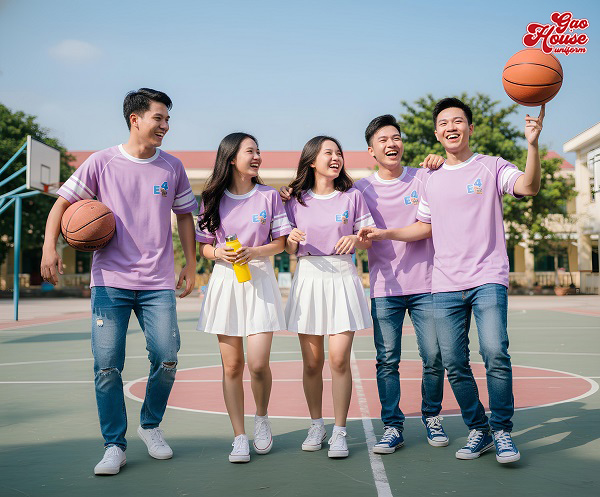 áo lớp màu tím nhạt