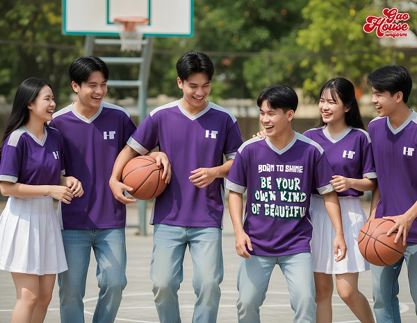 áo lớp màu tím pastel