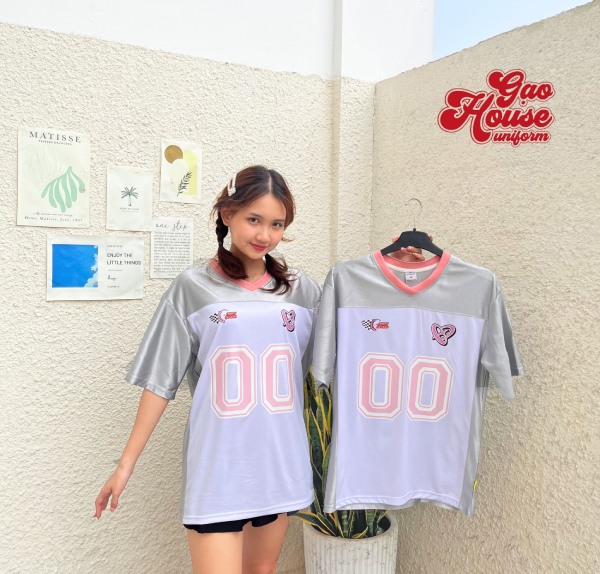 áo lớp màu xám cổ v