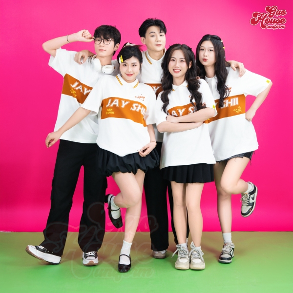 áo lớp trắng cam