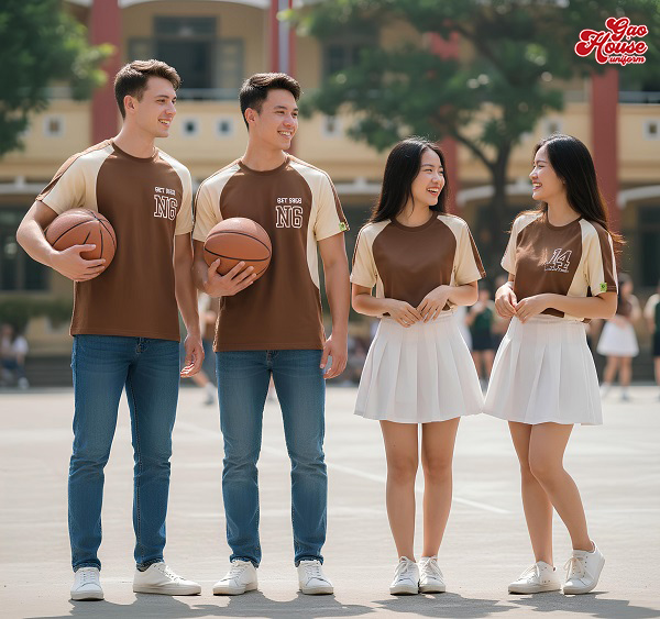đặt áo lớp màu nâu
