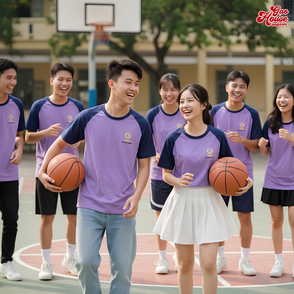 đặt in áo lớp màu tím
