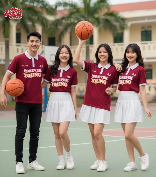 Đồng phục lớp màu đỏ đẹp