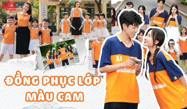 Gạo House may áo đồng phục lớp màu cam