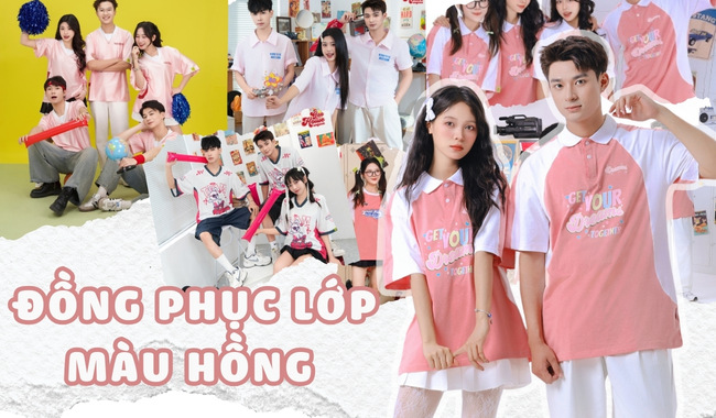 Gạo House may áo đồng phục họp lớp màu hồng